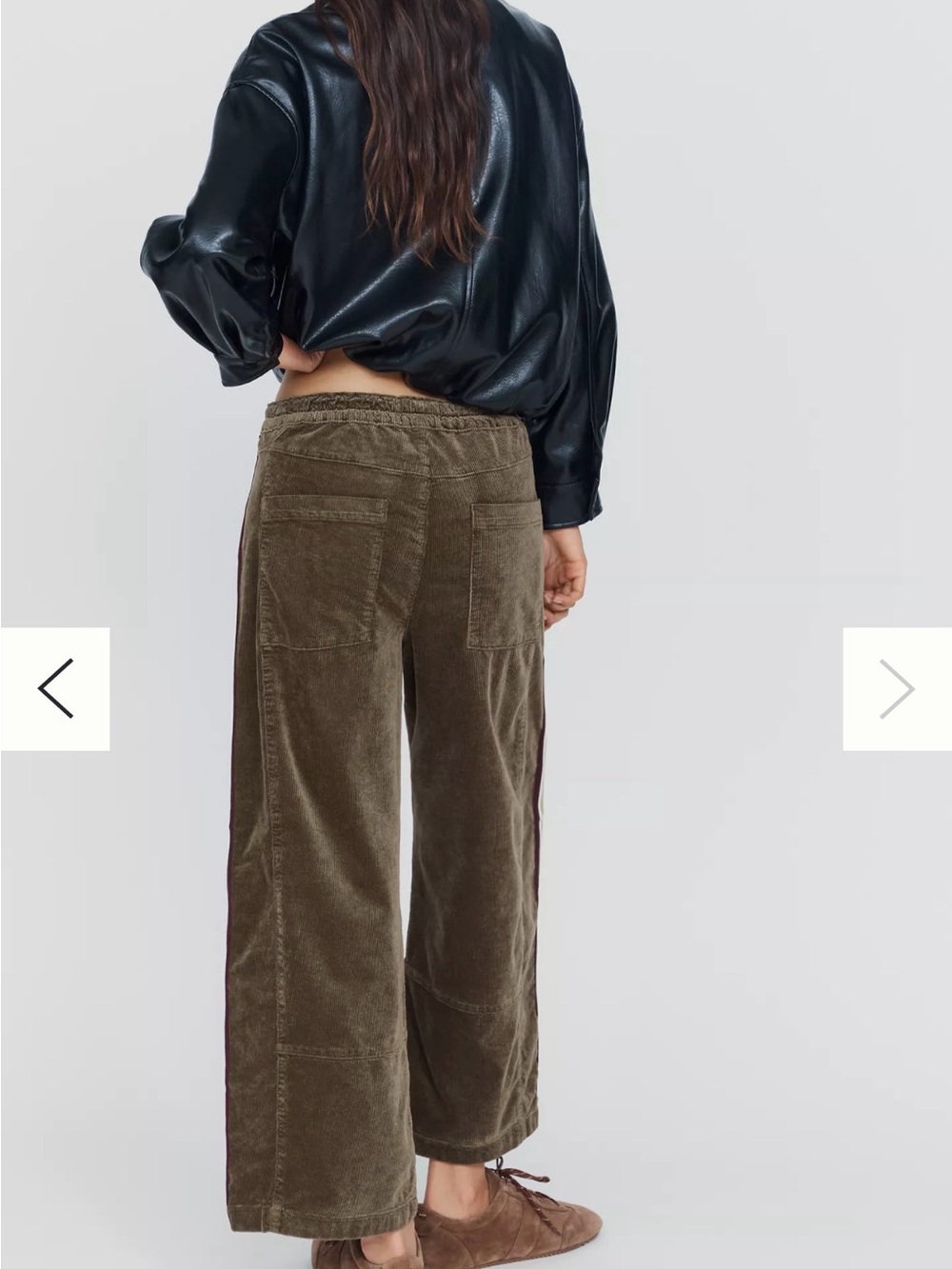 Anthropologie Pilcro Izzie Pull on barrel pants in corduroy with side stripes - Picture 3 of 7